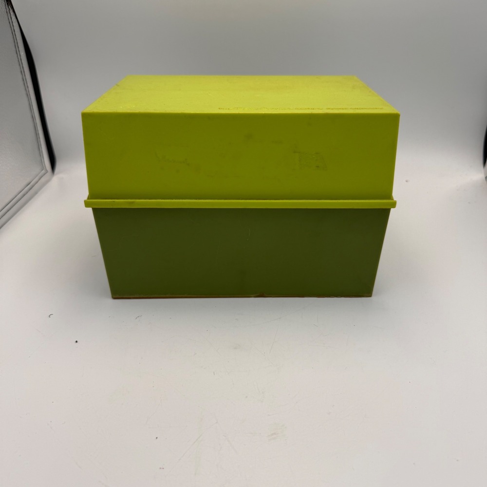 Vintage 70s Betty Crocker Recipe Card Library Box Green Plastic Organizer USA
